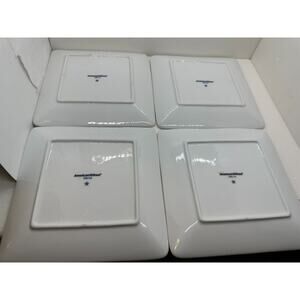 American Airlines Porcelain Square Entree Plate 73PL710 Blue Logo Set of 2 7x7"